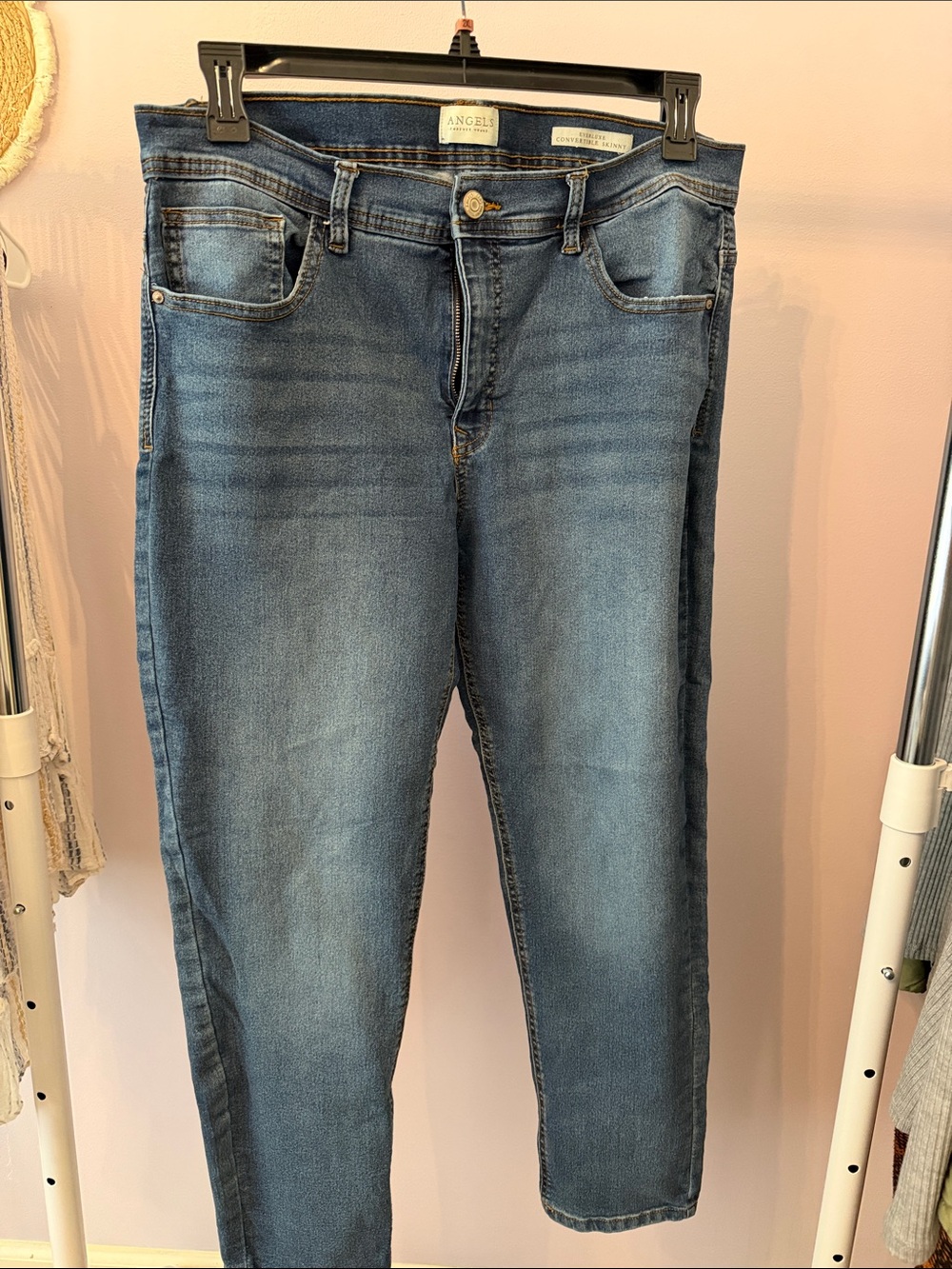 Angel Denim Ankle Crop Jeans in Medium Blue Wash